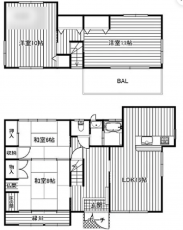 宮崎市田野町、中古一戸建ての間取り画像です