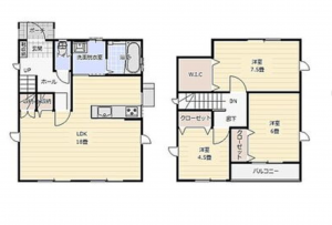 宮崎市清武町、中古一戸建ての間取り画像です