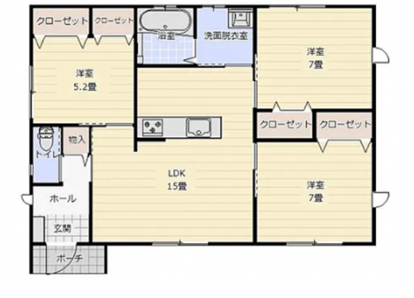 宮崎市田野町、新築一戸建ての間取り画像です