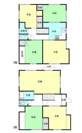 宮崎市江平西、中古一戸建ての間取り画像です