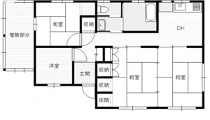 宮崎市桜ケ丘町、中古一戸建ての間取り画像です
