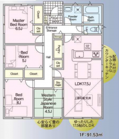 宮崎市、新築一戸建ての間取り画像です