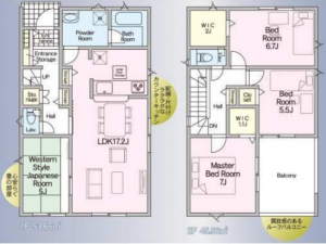 宮崎市、新築一戸建ての間取り画像です