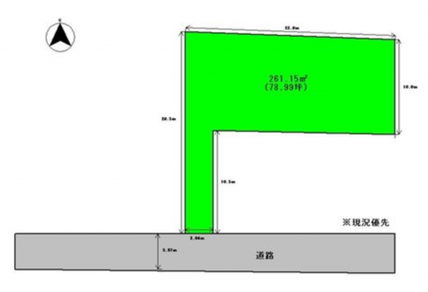 宮崎市昭和町、土地の間取り画像です