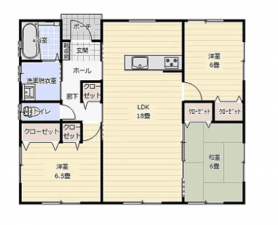 宮崎市村角町、新築一戸建ての間取り画像です