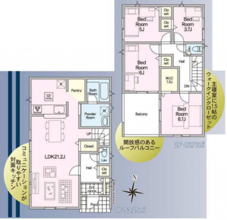 宮崎市、新築一戸建ての間取り画像です
