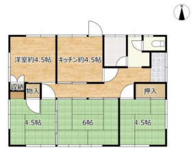 宮崎市江南、中古一戸建ての間取り画像です