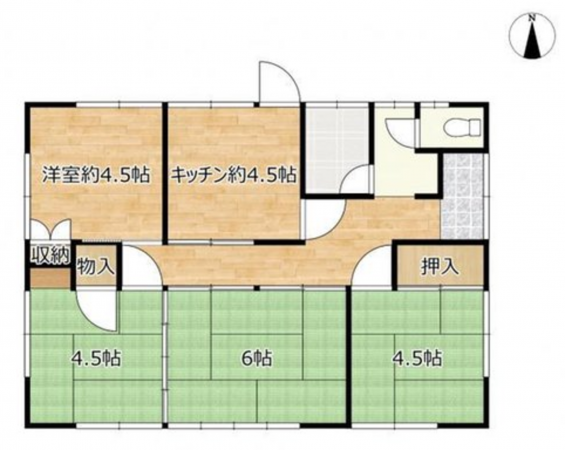 宮崎市江南、中古一戸建ての間取り画像です