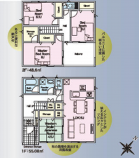 宮崎市大塚町、新築一戸建ての間取り画像です