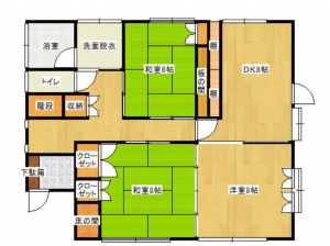 宮崎市清武町、中古一戸建ての間取り画像です