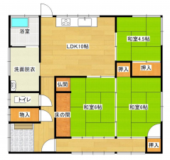 宮崎市城ケ崎、中古一戸建ての間取り画像です