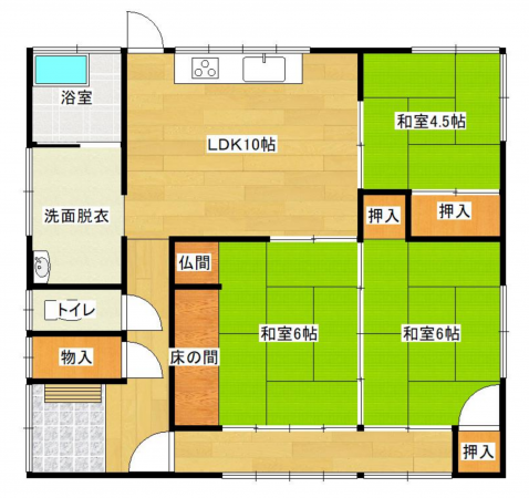 宮崎市城ケ崎、中古一戸建ての間取り画像です