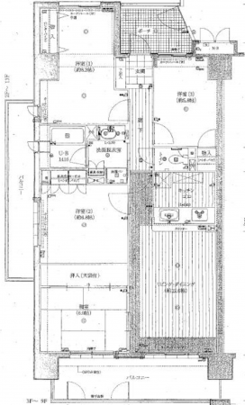 宮崎市錦町、マンションの間取り画像です