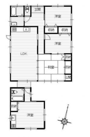 宮崎市田野町、中古一戸建ての間取り画像です