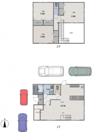 宮崎市吉村町、新築一戸建ての間取り画像です