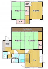 宮崎市月見ケ丘、中古一戸建ての間取り画像です
