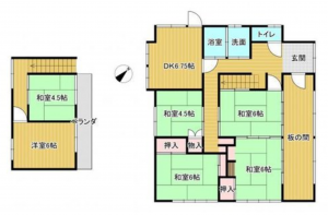 宮崎市佐土原町、中古一戸建ての間取り画像です
