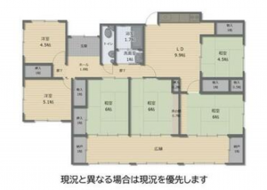 宮崎市佐土原町、中古一戸建ての間取り画像です