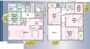 宮崎市恒久、新築一戸建ての間取り画像です