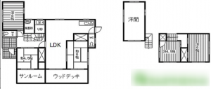 宮崎市大塚台西、中古一戸建ての間取り画像です