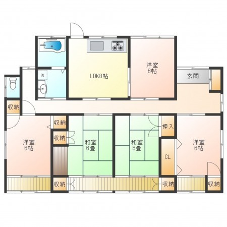 宮崎市佐土原町、中古一戸建ての間取り画像です