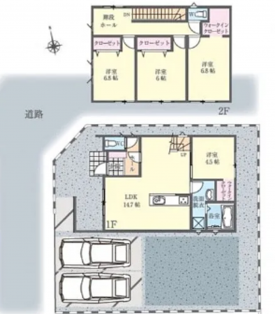 宮崎市中西町、新築一戸建ての間取り画像です