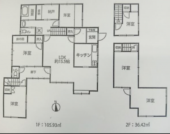 宮崎市船塚、中古一戸建ての間取り画像です