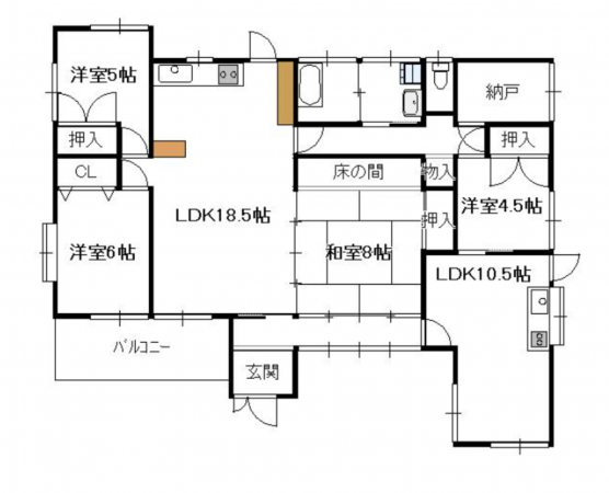宮崎市大字大瀬町、中古一戸建ての間取り画像です