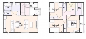 宮崎市大塚町、新築一戸建ての間取り画像です