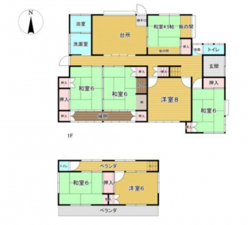 宮崎市大字郡司分、中古一戸建ての間取り画像です