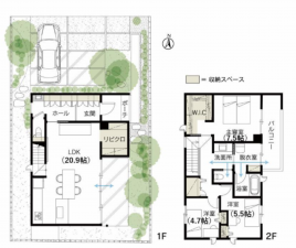 宮崎市船塚、新築一戸建ての間取り画像です