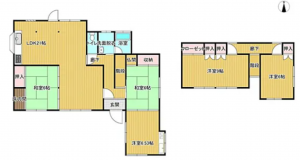 宮崎市田野町、中古一戸建ての間取り画像です