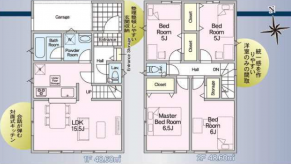 宮崎市永楽町、新築一戸建ての間取り画像です