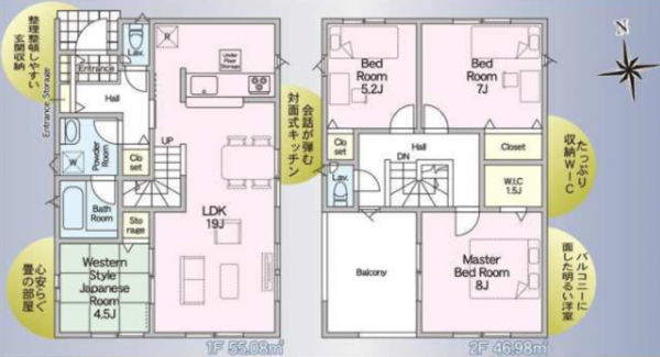 宮崎市永楽町、新築一戸建ての間取り画像です