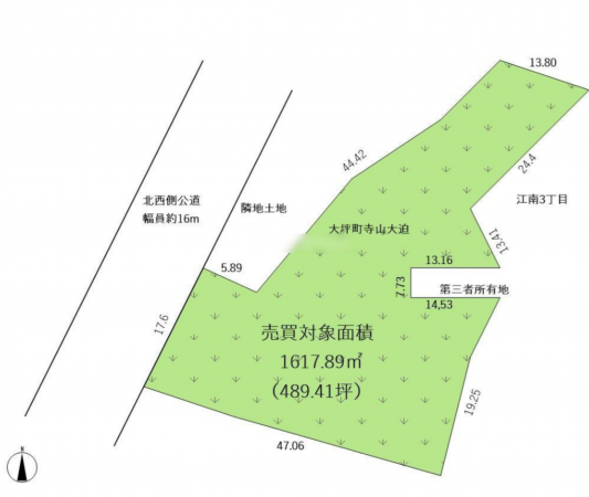 宮崎市大坪町、土地の間取り画像です