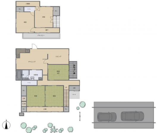 宮崎市恒久南、中古一戸建ての間取り画像です