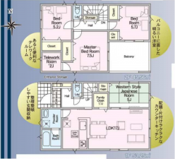 宮崎市大字恒久、新築一戸建ての間取り画像です