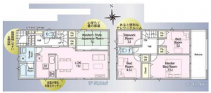 宮崎市佐土原町、新築一戸建ての間取り画像です