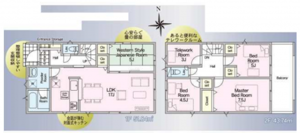 宮崎市佐土原町、新築一戸建ての間取り画像です