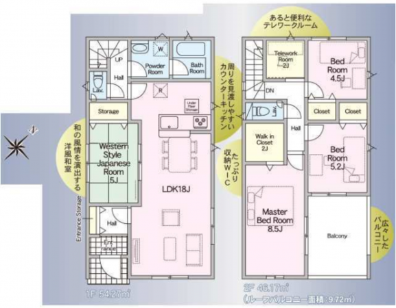 宮崎市田野町、新築一戸建ての間取り画像です