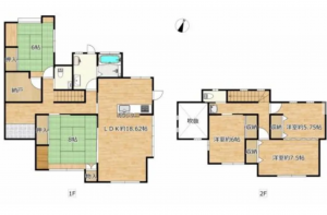宮崎市清武町、中古一戸建ての間取り画像です