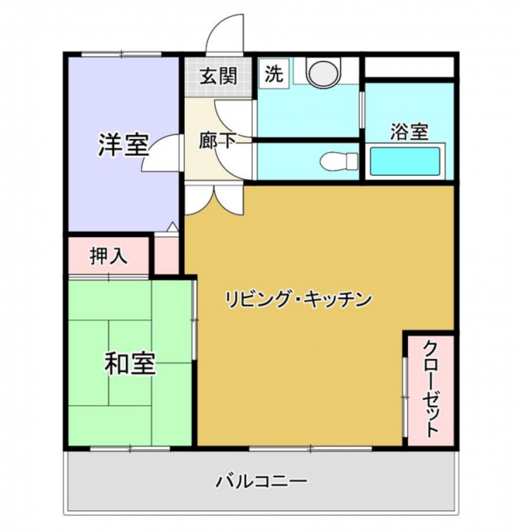 宮崎市大橋、マンションの間取り画像です