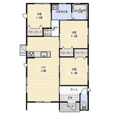 宮崎市高岡町、新築一戸建ての間取り画像です