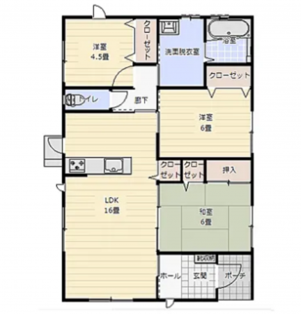 宮崎市高岡町、新築一戸建ての間取り画像です