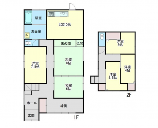 宮崎市下北方町、中古一戸建ての間取り画像です