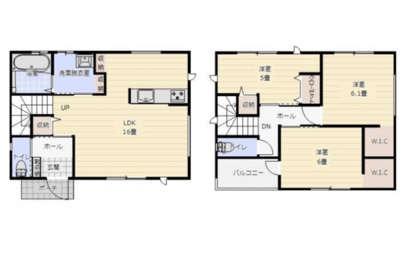 宮崎市大字芳士、新築一戸建ての間取り画像です