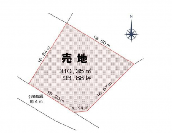 宮崎市佐土原町、土地の間取り画像です