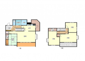 宮崎市生目台西、中古一戸建ての間取り画像です