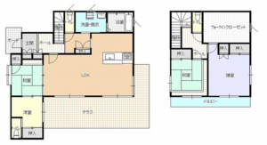 宮崎市東宮、中古一戸建ての間取り画像です