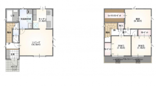 宮崎市桜ケ丘町、新築一戸建ての間取り画像です